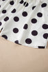 Polka Dot Print Drop Shoulder Pullover Drawstring Short Set