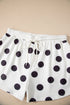 Polka Dot Print Drop Shoulder Pullover Drawstring Short Set