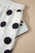 Polka Dot Print Drop Shoulder Pullover Drawstring Short Set