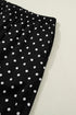 Polka Dot Print Elastic Waist Lace Hem Loose Pants