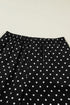 Polka Dot Print Elastic Waist Lace Hem Loose Pants