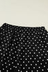 Polka Dot Print Elastic Waist Lace Hem Loose Pants