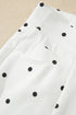 Polka Dot Print Embroidered Scallop Hem Shorts