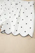 Polka Dot Print Embroidered Scallop Hem Shorts
