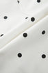 Polka Dot Print Embroidered Scallop Hem Shorts