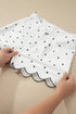Polka Dot Print Embroidered Scallop Hem Shorts