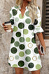 Polka Dot Print Flounced Half Sleeve A Line Mini Dress