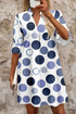Polka Dot Print Flounced Half Sleeve A Line Mini Dress