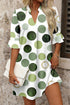 Polka Dot Print Flounced Half Sleeve A Line Mini Dress