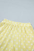 Polka Dot Print Graphic Trim Mock Neck Short Set