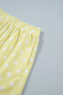 Polka Dot Print Graphic Trim Mock Neck Short Set