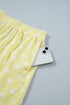 Polka Dot Print Graphic Trim Mock Neck Short Set