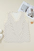 Polka Dot Print Lace Trim Sleeveless V Neck Blouse