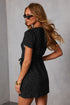 Polka Dot Print Lace Trim Wrap Mini Dress