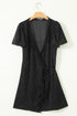 Polka Dot Print Lace Trim Wrap Mini Dress