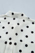 Polka Dot Print Loose Fit Dolman Sleeve Shirt