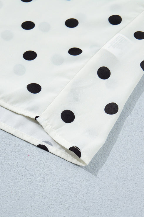Polka Dot Print Loose Fit Dolman Sleeve Shirt