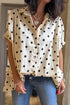 Polka Dot Print Loose Fit Dolman Sleeve Shirt