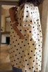Polka Dot Print Loose Fit Dolman Sleeve Shirt