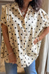 Polka Dot Print Loose Fit Dolman Sleeve Shirt