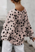 Polka Dot Print Oversized Puff Sleeve Frill Blouse
