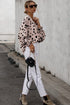 Polka Dot Print Oversized Puff Sleeve Frill Blouse