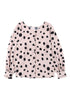 Polka Dot Print Oversized Puff Sleeve Frill Blouse
