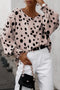 Polka Dot Print Oversized Puff Sleeve Frill Blouse
