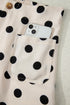 Polka Dot Print Patched Pocket Wide Leg Loose Pants