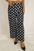 Polka Dot Print Patched Pocket Wide Leg Loose Pants