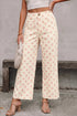 Polka Dot Print Patched Pocket Wide Leg Loose Pants