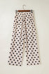 Polka Dot Print Patched Pocket Wide Leg Loose Pants