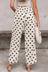 Polka Dot Print Patched Pocket Wide Leg Loose Pants