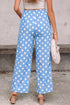 Polka Dot Print Patched Pocket Wide Leg Loose Pants