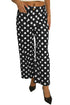 Polka Dot Print Patched Pocket Wide Leg Loose Pants