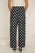 Polka Dot Print Patched Pocket Wide Leg Loose Pants