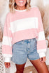 Polka Dot Print Patchwork Long Sleeve Top