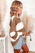 Polka Dot Print Patchwork Long Sleeve Top