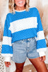 Polka Dot Print Patchwork Long Sleeve Top