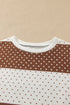 Polka Dot Print Patchwork Long Sleeve Top