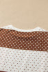 Polka Dot Print Patchwork Long Sleeve Top