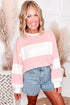 Polka Dot Print Patchwork Long Sleeve Top