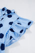 Polka Dot Print Ruffle Sleeve Button Front Blouse