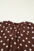 Polka Dot Print Ruffle Trim V Neck Bell Sleeve Blouse
