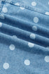Polka Dot Print Ruffled Puff Sleeve Denim Mini Dress