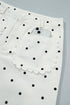 Polka Dot Print Scalloped Patch Pocket Cotton Shift Pants