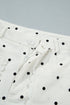 Polka Dot Print Scalloped Patch Pocket Cotton Shift Pants