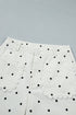 Polka Dot Print Scalloped Patch Pocket Cotton Shift Pants