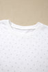 Polka Dot Print Side Stripe Detail Casual Sweatshirt 2Pcs Short Set