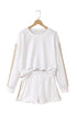 Polka Dot Print Side Stripe Detail Casual Sweatshirt 2Pcs Short Set